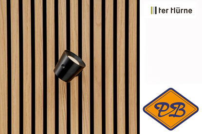 Afbeeldingen van Ter Hürne livingwall light Eirik kunststof  ronde wandspot zwart