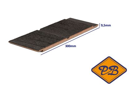 Afbeeldingen van Fazawood eucalyptus hardhouten dubbel rabatdeel Sydney DG 13 Saddle black 9,5x300mm