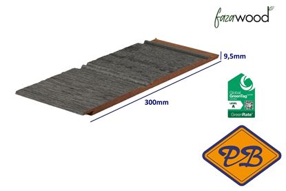 Afbeeldingen van Fazawood eucalyptus hardhouten dubbel rabatdeel Sydney DG 13 Saddle black 9,5x300mm