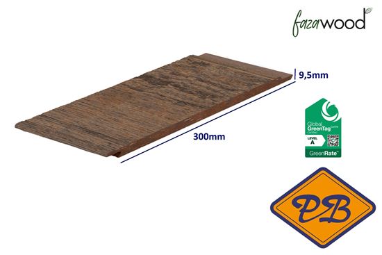 Afbeelding van Fazawood eucalyptus hardhouten enkel rabatdeel Cairns DG 10 Teak brown 9,5x300mm