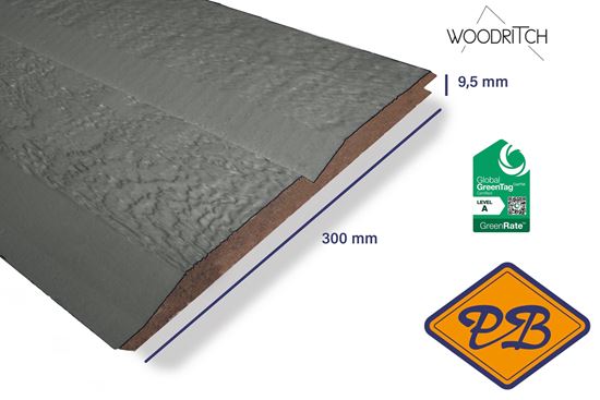 Afbeelding van woodritch eucalyptus hardhouten dubbel rabatdeel perth 0139 antraciet speciaal 9,5x300mm