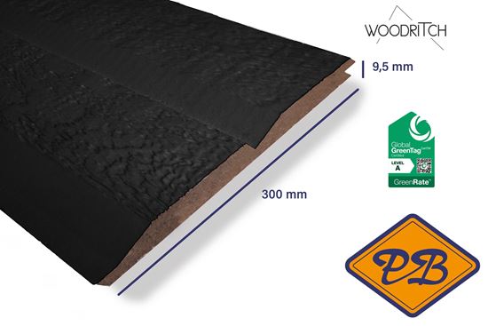 Afbeelding van woodritch eucalyptus hardhouten dubbel rabatdeel perth 0180 zwart 9,5x300mm