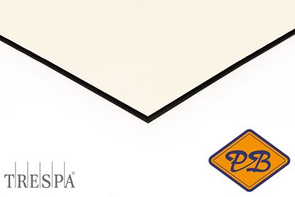 Afbeeldingen van Trespa HPL gevelplaat izeon satin 1-zijdig RAL 9001 cremewit 6mm