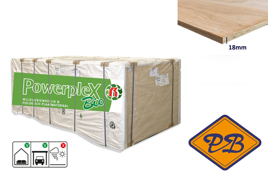 Afbeelding van Eucalyptus powermultiplex BB/CC BIO based interieur 18mmx244x122cm (per pak van 50 platen)