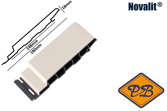 Afbeelding van Novalit outdoor® PVC rondkant hol sponningdeel *RAL 9001 crème 18x148mm