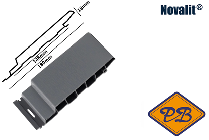 Afbeeldingen van Novalit outdoor® PVC rondkant hol sponningdeel *RAL 7012 basaltgrijs 18mmx148mm