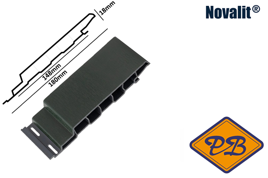 Afbeelding van Novalit outdoor® PVC rondkant hol sponningdeel *RAL 6009 groen 18mmx148mm