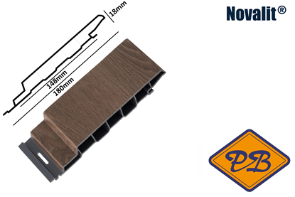 Afbeeldingen van Novalit outdoor® PVC rondkant hol sponningdeel Toffe 18mmx148mm