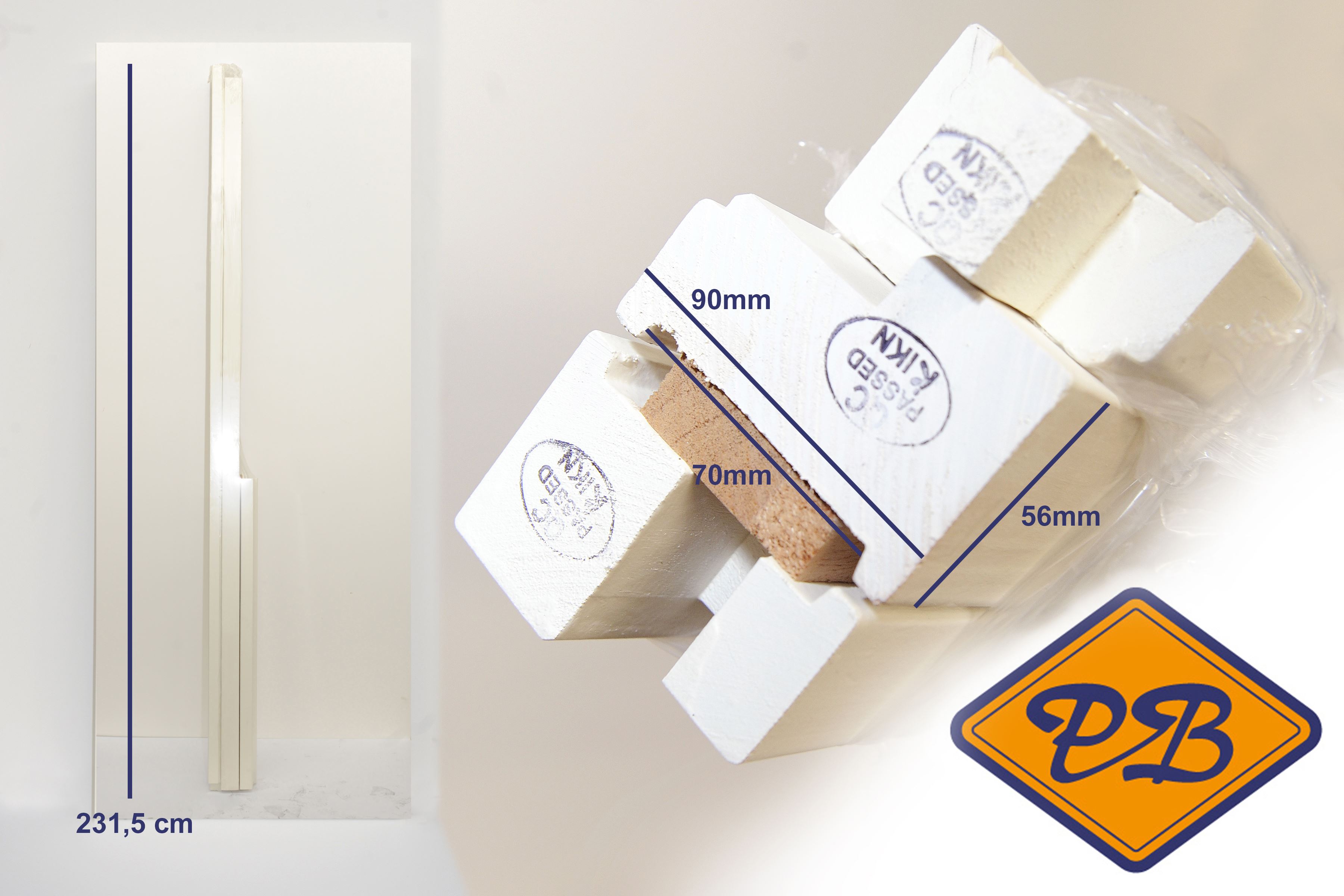 Afbeeldingen van naaldhout binnendeurkozijn gegrond stomp 56x90mmx231,5cm