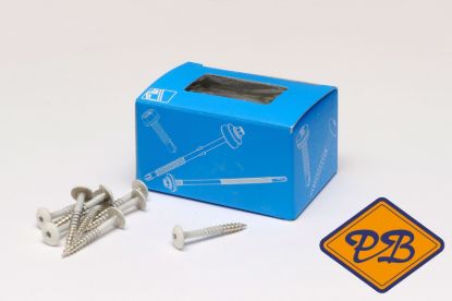 Afbeeldingen van Trespa snelmontageschroeven rvs A2 ral 9005 gitzwart 4,8x38mm (per doos=100stuks)