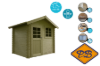Afbeeldingen van Solid vuren blokhut 28mm S815-1 Laval autoclave verduurzaamd afmeting 238x198cm