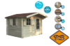 Afbeeldingen van Solid vuren blokhut 40mm S8980-1 Servoz autoclave verduurzaamd afmeting 298x298cm