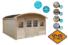 Afbeeldingen van Solid vuren blokhut 28mm S8333-1 Dainville II autoclave verduurzaamd afmeting 388x298cm