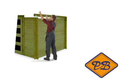 Afbeeldingen van Solid S9980-1 vuren blokhutprofiel autoclave verduurzaamd 28x149mmx298cm (set = totaal 8 wandbalken voor extra wandhoogte)