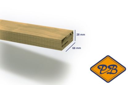 Afbeeldingen van vuren klasse C regel geschaafd geïmpregneerd nagedroogd 28x68mm