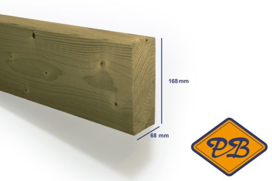 Afbeeldingen van vuren klasse C. balkhout geschaafd ronde hoek verduurzaamd 68x168mm
