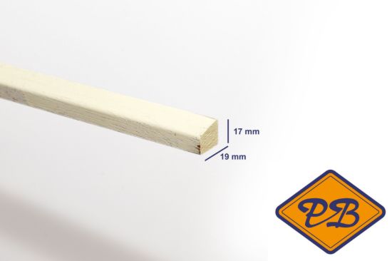 Afbeeldingen van glaslat hardhout model gl8 gegrond 17x19mm