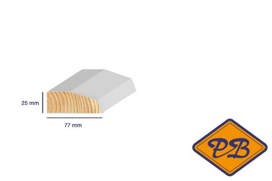 Afbeeldingen van Ztyl grenen neut wit gegrond 25x77mm