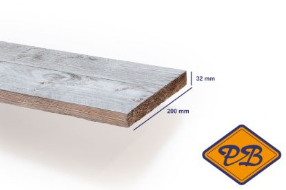 Afbeeldingen van vuren ME oud gemaakt steigerhout ruw gedroogd & gedompeld 32x200mm