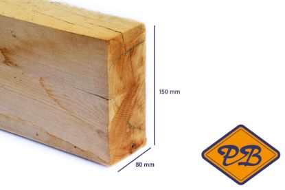 Afbeeldingen van eiken balk vers-fijnbezaagd 80x150mm