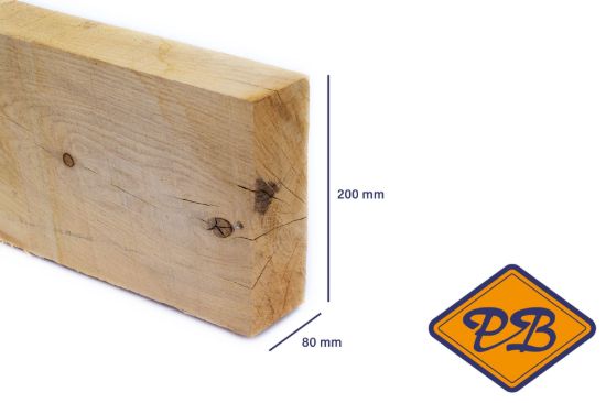 Afbeeldingen van eiken balk vers-fijnbezaagd 80x200mm