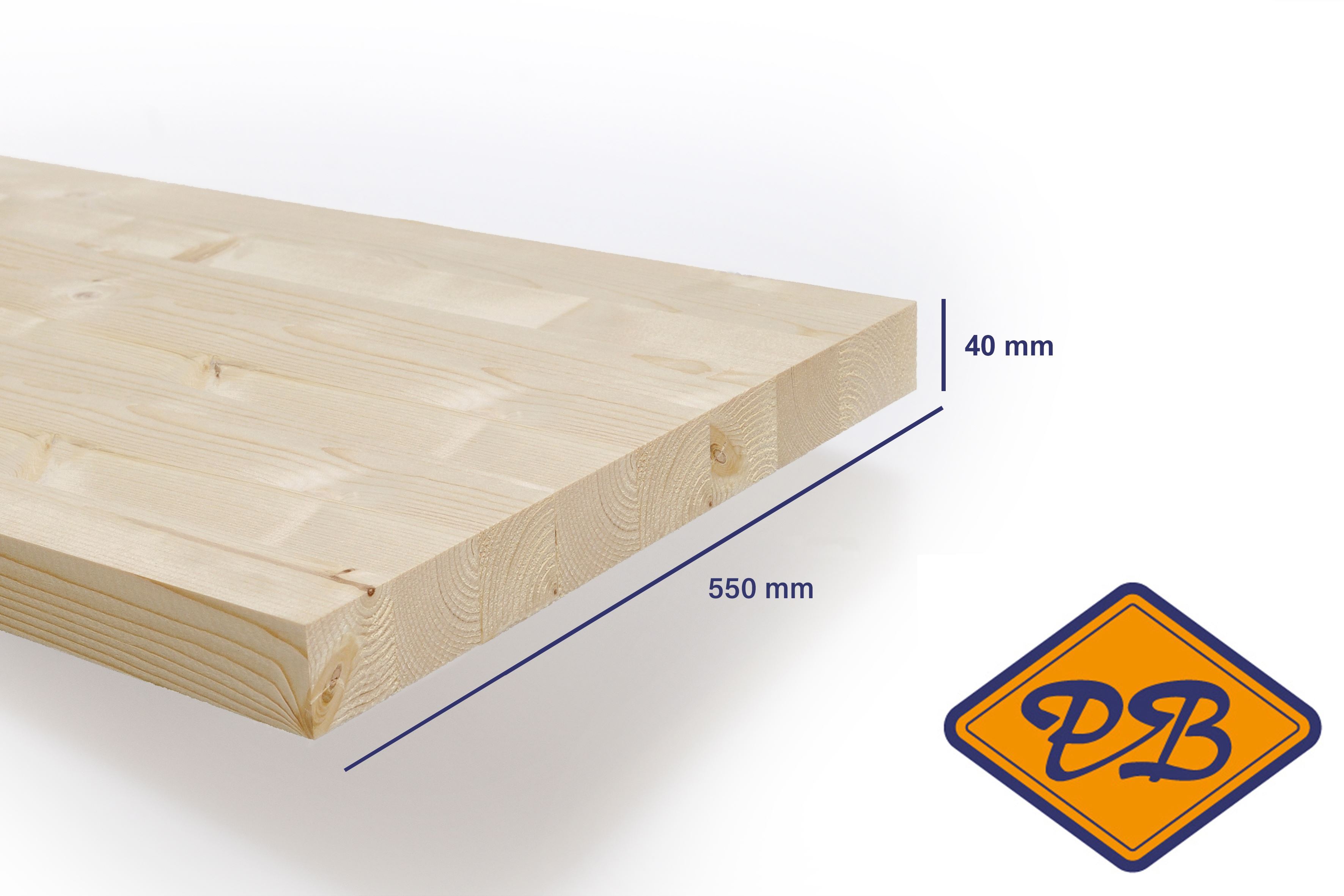 Afbeeldingen van vuren klasse B traphout premium gelamineerd 40x550mmx470cm