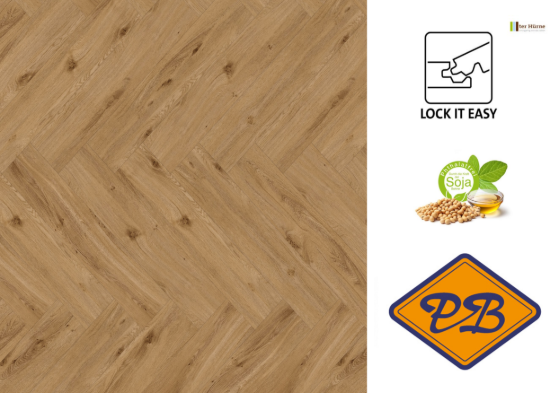 Afbeeldingen van Ter Hürne PERFORM SPC vinyl lock it easy visgraat strook eiken York 6mmx14,5x74,3cm (per pak van 10 stuks universeel=1,07m²)