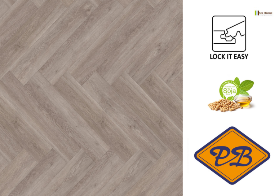 Afbeeldingen van Ter Hürne PERFORM SPC vinyl lock it easy visgraat strook eiken Oslo 6mmx14,5x74,3cm (per pak van 10 stuks universeel=1,07m²)