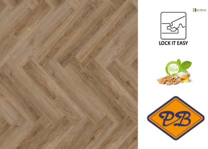 Afbeeldingen van Ter Hürne perform SPC vinyl lock it easy visgraat strook eiken Malaga 6mmx14,5x74,3cm (per pak van 10 stuks universeel=1,07m²)