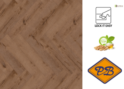 Afbeeldingen van Ter Hürne perform SPC vinyl lock it easy visgraat strook eiken Washington 6mmx14,5x74,3cm (per pak van 10 stuks universeel=1,07m²)