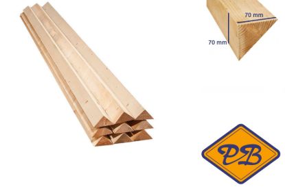Afbeeldingen van Vurenhout kl.c. ruw mastiekrib 70x70mmx420cm