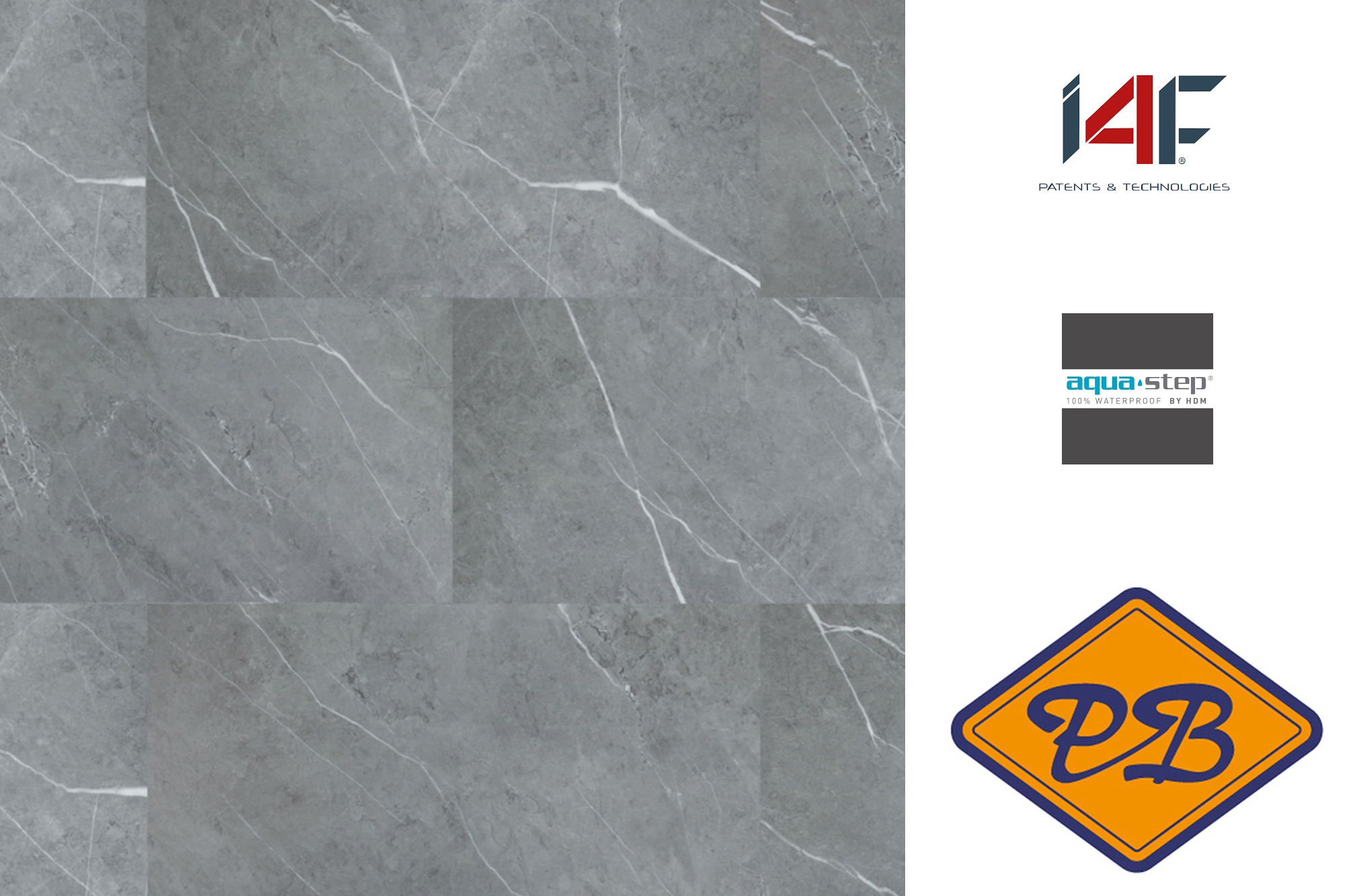 Afbeeldingen van HDM aqua step SPC vinyl click wand- en vloertegel Hawick XL 4mmx47,5x95cm (per pak van 5 stuks=2,26m²)