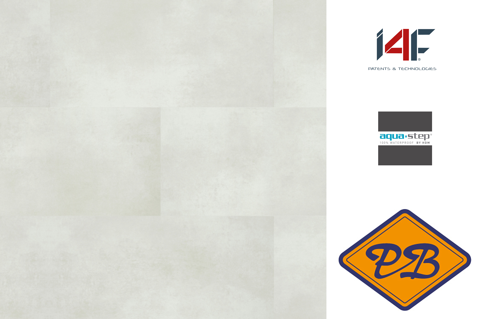 Afbeeldingen van HDM aqua step SPC vinyl click wand- en vloertegel Dover XL 4mmx47,5x95cm (per pak van 5 stuks=2,26m²)