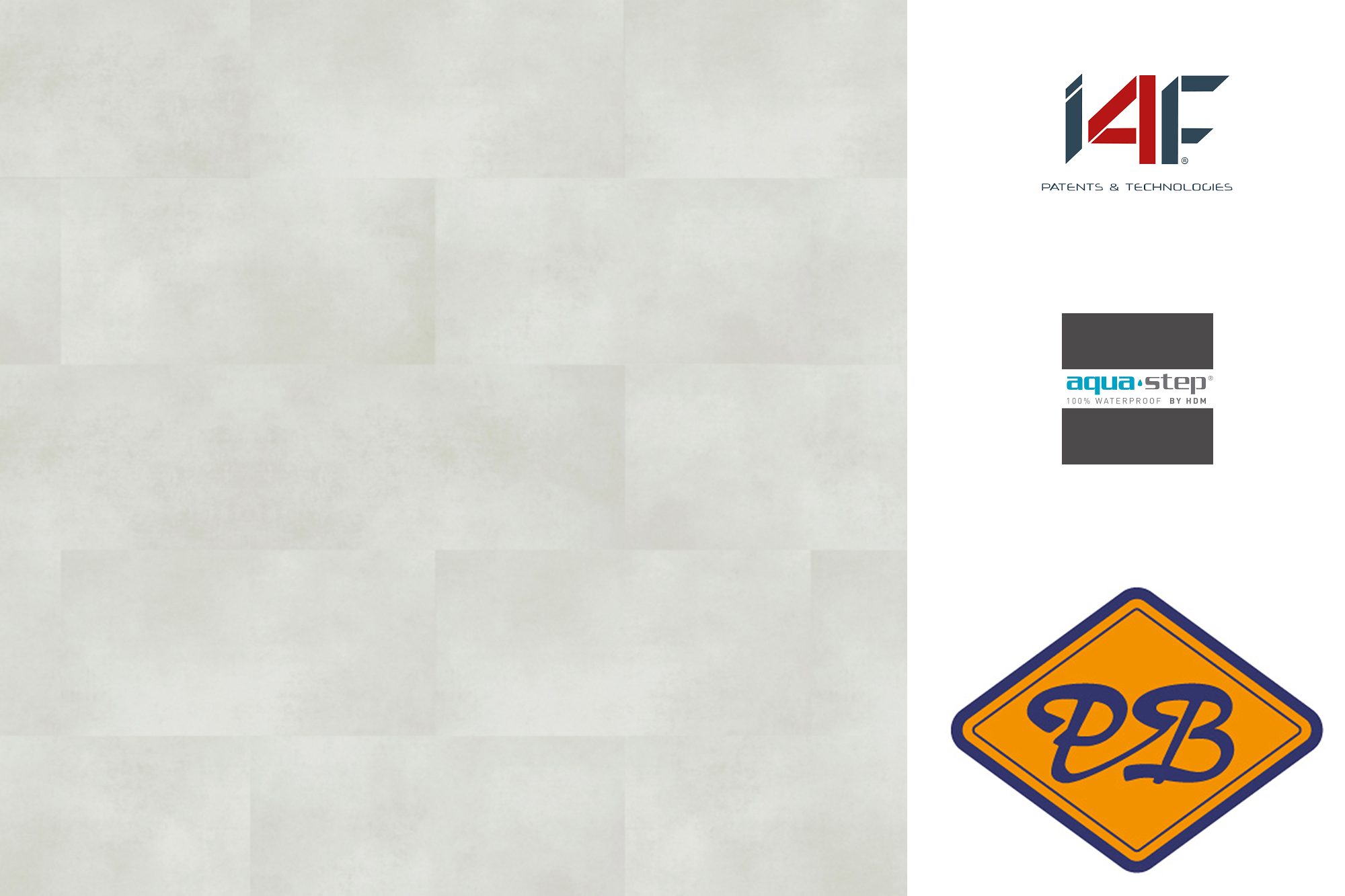 Afbeeldingen van HDM aqua step SPC vinyl click wand- en vloertegel Dover L 4mmx30,5x61cm (per pak van 12 stuks=2,23m²)