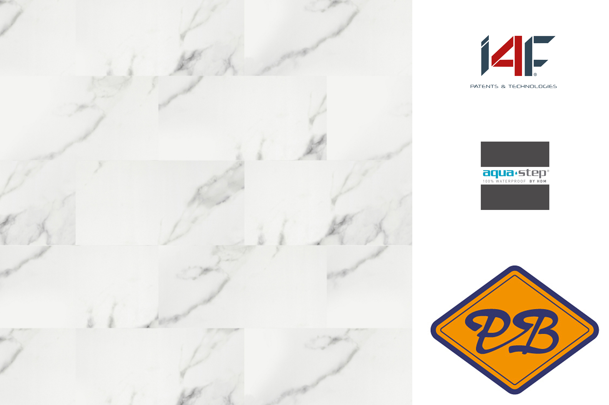 Afbeeldingen van HDM aqua step SPC vinyl click wand- en vloertegel Glasgow L 4mmx30,5x61cm (per pak van 12 stuks=2,23m²)