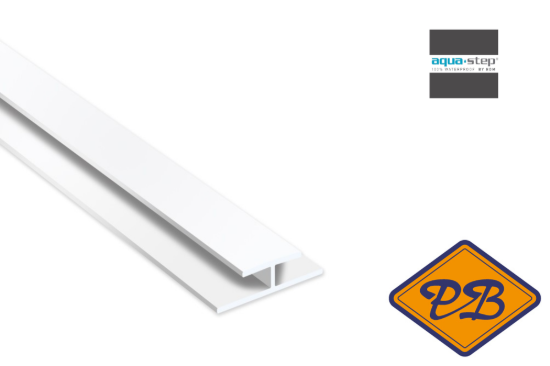 Afbeeldingen van HDM aqua step PVC koppelprofiel wit 27x4,5x15x1mmx260cm