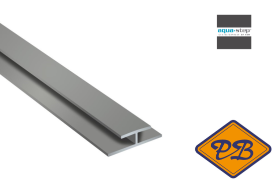 Afbeeldingen van HDM aqua step PVC koppelprofiel grijs 27x4,5x15x1mmx260cm
