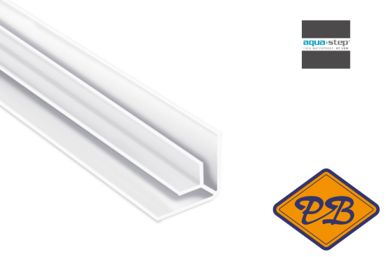 Afbeeldingen van HDM aqua step PVC binnenhoekprofiel wit 18x4,5x7x1mmx260cm