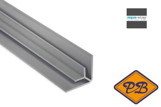 Afbeeldingen van HDM aqua step PVC binnenhoekprofiel grijs 18x4,5x7x1mmx260cm