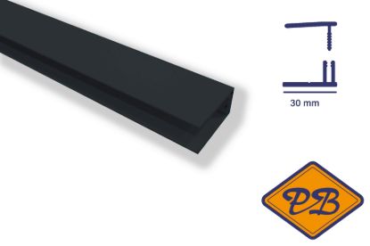 Afbeeldingen van woodritch 2-delig PVC begin-/eindprofiel 7016 antraciet grijs