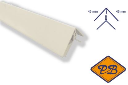 Afbeeldingen van woodritch 2-delig PVC buitenhoekprofiel 0006 winter wit