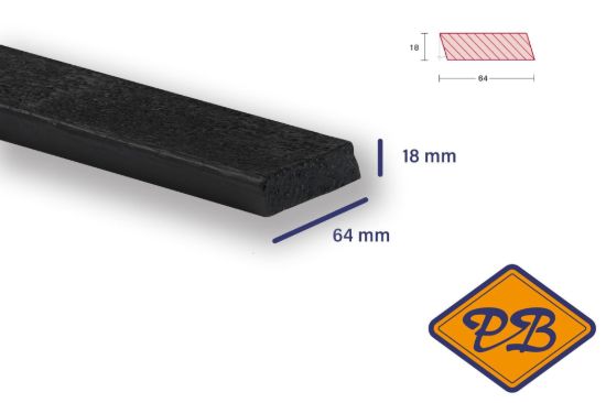 Afbeeldingen van Cape Cod® verduurzaamd Lodgepole pine rhombus open gevel profiel zwart fijnbezaagd 18x64mm