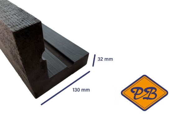 Afbeeldingen van Cape Cod® verduurzaamd Lodgepole pine 1-delig Quickcorner zwart fijnbezaagd 32x130x130mm