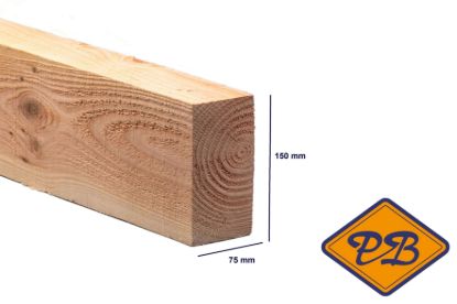 Afbeeldingen van douglas balk fijnbezaagd 4-EX gezaagd 75x150mm