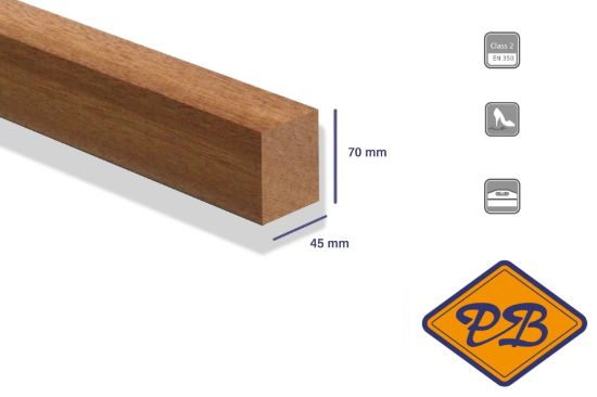 Afbeeldingen van hardhout onderligger geschaafd 45x70mm