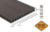 Afbeeldingen van Fiberdeck® WPC XXL terrasplank hol met dubbelzijdig profiel premium dark grey 23x210mm
