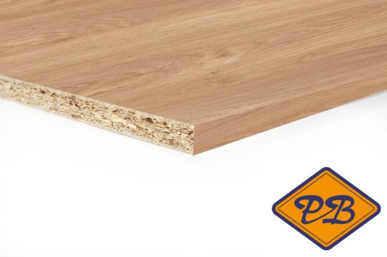 Afbeeldingen van Unilin geplastificeerd meubelpaneel 18mm eiken rustiek 2-zijdig voorzien van melamine kantenband