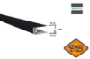 Afbeeldingen van HDM outdoor® PVC/ALU 2-delig begin-eindprofiel *RAL 9011 uni graphite black ultra mat 50x43x22mmx300cm