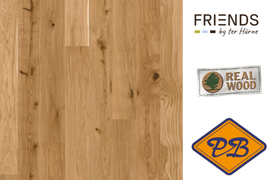 Afbeeldingen van FRIENDS by Ter Hürne CLICKitEASY lamelparket landhuisdeel eiken James vario geborsteld mat gelakt 11mmx16,2x219cm (per pak van 9 stuks=3,19m²)