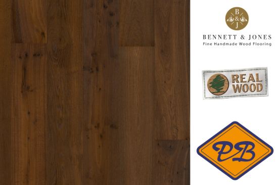 Afbeeldingen van Bennett & Jones Grand Houses nr.16 Buckingham click lamelparket landhuis XXL eiken tradition, donker gerookt, geborsteld, naturel geolied 15mmx26x220cm (per pak van 5 stuks=2,88m²)